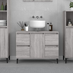 vidaXL Meuble d'évier sonoma gris 80x33x60 cm bois d'ingénierie