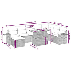 Avis Maison Chic Ensemble Tables et chaises d'extérieur 9 pcs avec coussins,Salon de jardin noir résine tressée -GKD804842