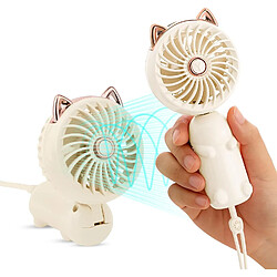 Mini ventilateur portable avec batterie rechargeable et ventilateur électrique personnel extérieur à 3 vitesses, petit et mignon pour femmes/enfants, ventilateur pliable pour chambre à coucher