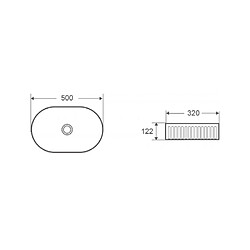 Avis Karag Vasque striée ovale à poser sans trou FOTSY 50x32x12,2 cm