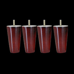 Acheter 4pcs Cône Forme Eucalyptus Meubles En Bois Massif Canapé Pattes Rouges 4 * 6 * 10cm