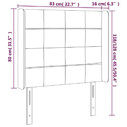 Acheter vidaXL Tête de lit avec oreilles Gris foncé 83x16x118/128 cm Velours