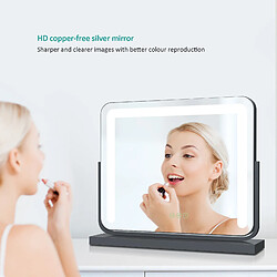 EMKE LED Hollywood Miroir de Maquillage avec Interrupteur Tactile Dimmable 3 Couleurs claires Rotatif à 360°, Noir 500 x 416 mm