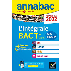 L'intégrale bac terminale générale SES, HGGSP, philo, grand oral : nouveau bac 2022 - Occasion