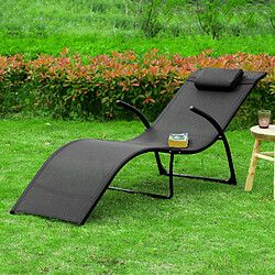 SoBuy OGS45-SCH Transat de Jardin Pliable Chaise Longue Bain de Soleil - Noir