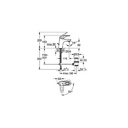 GROHE Mitigeur lavabo monocommande Eurostyle 23374LS3 - Bec fixe - Limiteur de température - Economie d'eau -Blanc/Chrome - Taille S