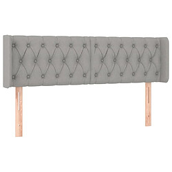 Maison Chic Tête de lit scandinave avec oreilles,meuble de chambre Gris clair 163x16x78/88 cm Tissu -MN27514