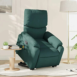 Maison Chic Fauteuil Relax pour salon, Fauteuil inclinable de massage Vert foncé Tissu -GKD18948