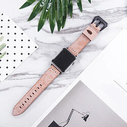 Wewoo Bracelet en cuir pleine fleur de cire de brume blanche pour Apple Watch série 4 40 mm et série 3 et 2 et 1 38 mm orange