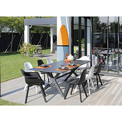 Proloisirs Chaises d'extérieur aluminium et résine Jato (Lot de 4) noir.