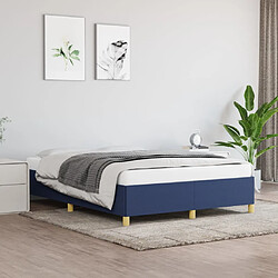 vidaXL Cadre de lit sans matelas bleu 140x190 cm tissu