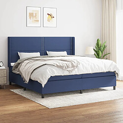 Maison Chic Structures de lit + matelas,Lit à sommier tapissier avec matelas Bleu 200x200 cm Tissu -MN42601