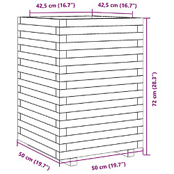 vidaXL Jardinière 50x50x72 cm bois de pin imprégné pas cher