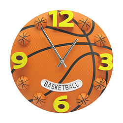 horloge murale de basket-ball pour chambre de garçons décorative