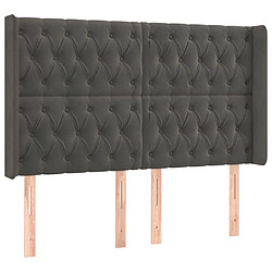 Avis Maison Chic Tête de lit scandinave à LED,meuble de chambre Gris foncé 163x16x118/128 cm Velours -MN43579