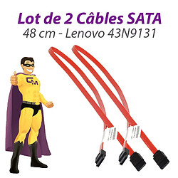 Lot x2 Câbles SATA 43N9131 Lenovo Think Center A25 M58 7359 48cm Rouge - Occasion