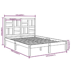 vidaXL Cadre de lit sans matelas marron miel bois massif 120x200 cm pas cher