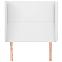 Avis Maison Chic Tête de lit scandinave avec oreilles,meuble de chambre Blanc 93x23x118/128 cm Similicuir -MN71059