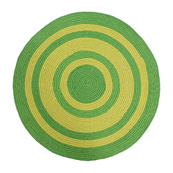 Thedecofactory TAMTAM - Tapis en coton effet cordage bi-colore vert diam.70