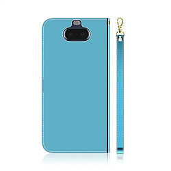 Avis Wewoo Housse Coque Etui à rabat horizontal en surface miroir avec pour Sony Xperia 20 et fentes cartesporte-monnaie et lanière Bleu