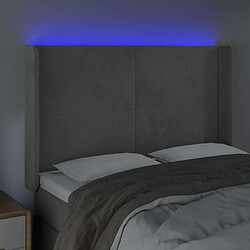 Acheter Maison Chic Tête de lit scandinave à LED,meuble de chambre Gris clair 147x16x118/128 cm Velours -MN74559