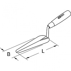 KS TOOLS 144.0133 Truelle langue de chat lame acier manche bois 160mm