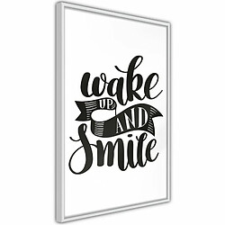 Paris Prix Affiche Murale Encadrée Wake Up 20 x 30 cm Blanc