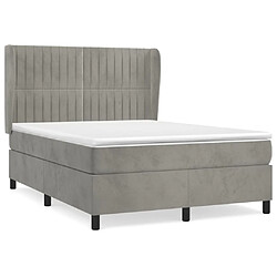 Maison Chic Lit Adulte - Lit simple Lit à sommier tapissier et matelas moelleux - Meuble de Chambre - Gris clair 140x200cm Velours -MN14608