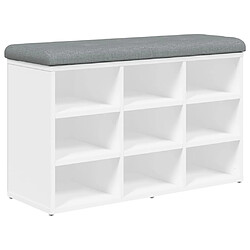 Maison Chic Banc à chaussures | Meuble de rangement à chaussures Meuble d'Entrée blanc 82x32x50 cm bois d'ingénierie -MN71257