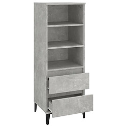 Avis vidaXL Buffet haut Gris béton 40x36x110 cm Bois d'ingénierie