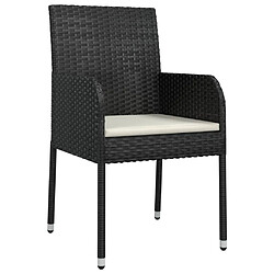 Avis Maison Chic Lot de 4 Chaises de jardin,Fauteuil d'extérieur avec coussins Résine tressée Noir -MN71104