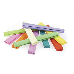 Avis Gimboo - Lot de 10 rouleaux de papier crépon pastel 50 x 200 cm triés / ruban crêpé multicolore / idéal pour les loisirs créatifs / 1 paquet / couleurs assorties.