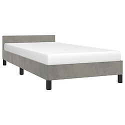 Avis Maison Chic Lit adulte - Cadre Structure de lit avec tête de lit Contemporain Gris clair 80x200 cm Velours -MN86262