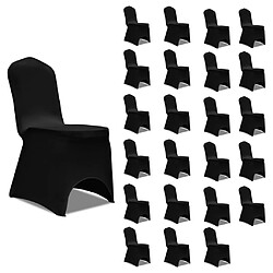 vidaXL Housses élastiques de chaise Noir 24 pcs