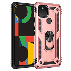 Coque en TPU Anti-chute hybride avec béquille rose pour votre Google Pixel 4a 5G