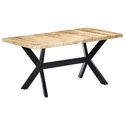 vidaXL Table à manger 160x80x75 cm Bois de manguier massif brut