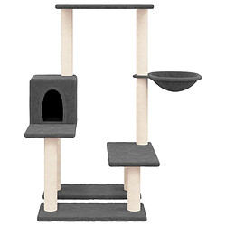 Helloshop26 Arbre à chat meuble tour grimper jouet grattage grattoir escalade plateforme avec griffoirs en sisal foncé 94,5 cm gris 02_0022717