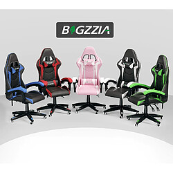 BIGZZIA Fauteuil de Bureau - Chaise Gaming - Siège de Bureau Réglable Gaming Racing - avec coussin et dossier inclinable Rose pas cher