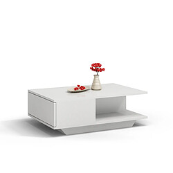 Vivaldi Table Basse Diver Blanc Brillant 90 cm