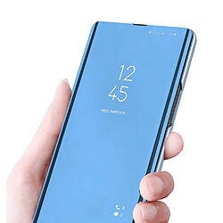 Htdmobiles Housse pour Nothing Phone 1 - etui portefeuille miroir clear view + film ecran - BLEU