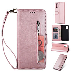 Etui en PU poche zippée or rose pour votre Samsung Galaxy A41 (Global Version)