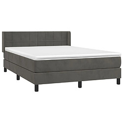 Avis Maison Chic Lit Adulte - Lit simple Lit à sommier tapissier et matelas moelleux - Meuble de Chambre - Gris foncé 140x190cm Velours -MN12155