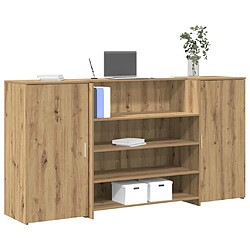 vidaXL Bureau réception chêne artisanal 200x50x103,5cm bois ingénierie