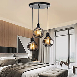 Avis Stoex Lustre Moderne Plafonnier D'Intérieur Rétro 3 Lumières Suspension Vintage Suspension Lustre E27 Métal Noir Pour Chambre, Salle À Manger, Bureau