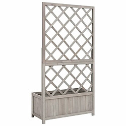 Acheter Maison Chic Jardinière,Bac à fleurs - pot de fleur à treillis de jardin Gris 70x30x135 cm Bois de sapin -GKD63609