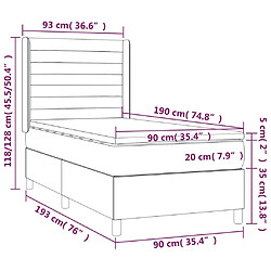 Avis Maison Chic Lit adulte- Lit + matelas,Sommier à lattes de lit et matelas et LED Vert foncé 90x190cm -GKD48794