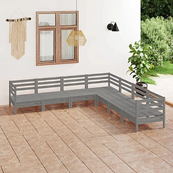 Maison Chic Salon de jardin 7 pcs - Table et chaises d'extérieur - Mobilier/Meubles de jardin Moderne Bois de pin massif Gris -MN22167