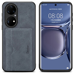 Coque en TPU + PU avec béquille, porte-carte, hybride gris pour votre Huawei P50