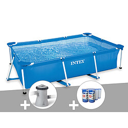 Kit piscine tubulaire rectangulaire Intex 3,00 x 2,00 x 0,75 m + Filtration à cartouche + 6 cartouches de filtration