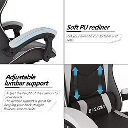 Acheter RATTANTREE Chaise de Gaming Ergonomique, Fauteuil gamer, Dossier Inclinable à 155, avec Lombaire&Appui-Tête Appui, chaise gamer, PU Cuir Chaise Bureau, fauteuil gamer, chaise bureau gaming, Noir Blanc